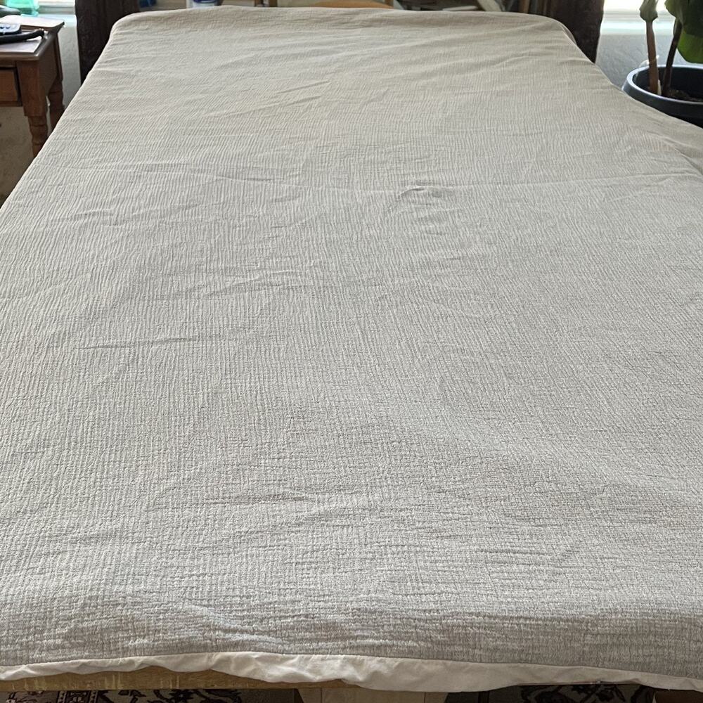Pottery Barn Duvet Cover Full Queen 92 in x 88 in Gray 100% Cotton Button Close